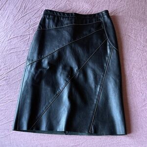 Vintage BCBG Leather Midi Skirt